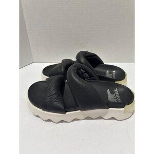 SOREL Womens Viibe Twist SLIDE SANDAL BLACK FLAT WOMEN SHOE SIZE 5 KINETIC